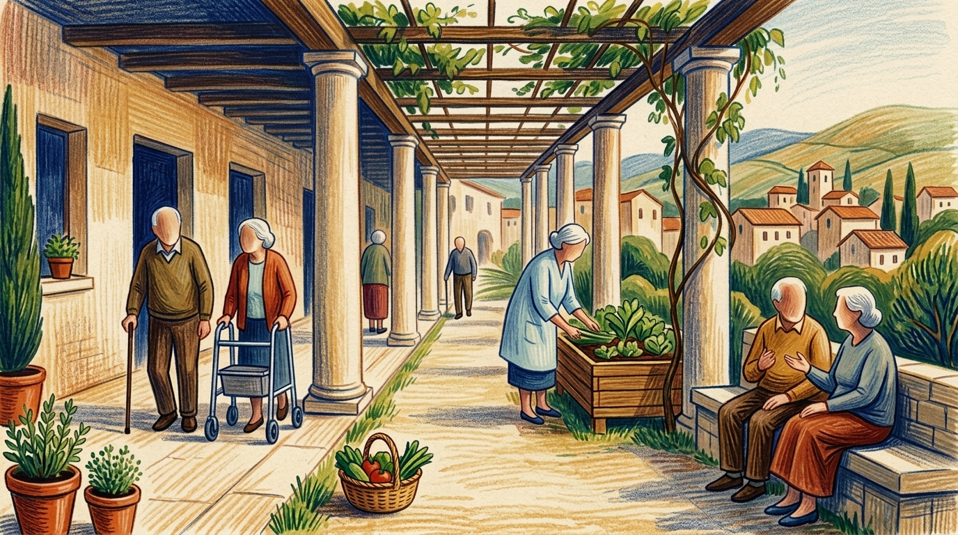 Portici e spazi comuni di un borgo CasaFìlos
